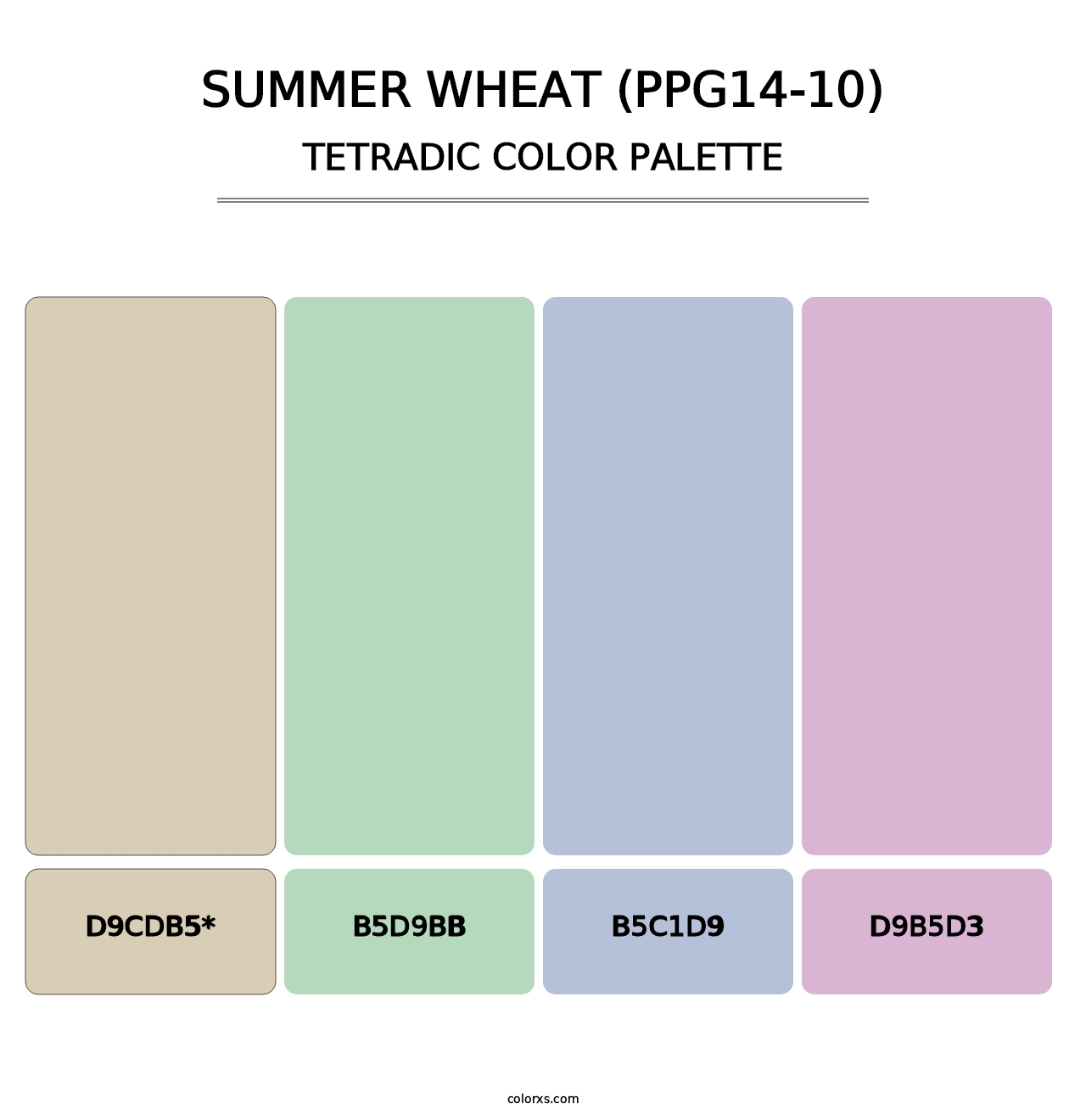 Summer Wheat (PPG14-10) - Tetradic Color Palette