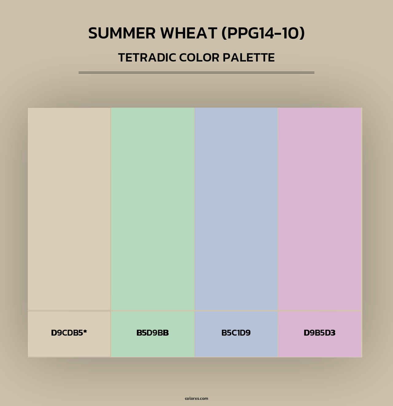 Summer Wheat (PPG14-10) - Tetradic Color Palette