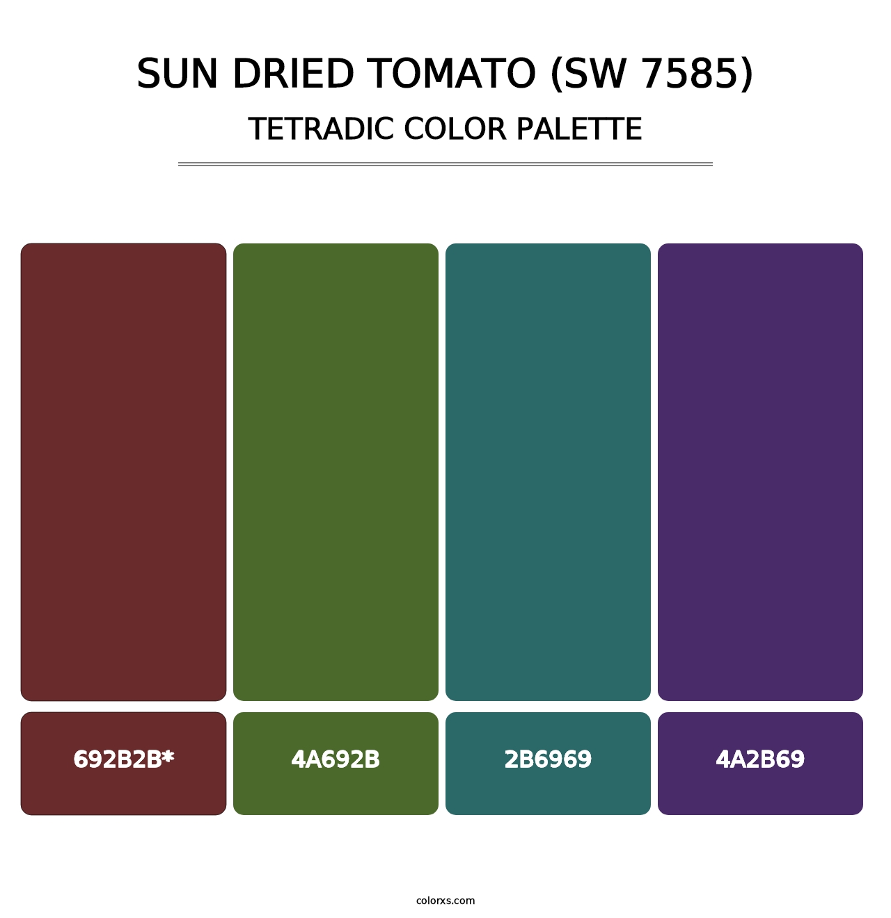 Sun Dried Tomato (SW 7585) - Tetradic Color Palette
