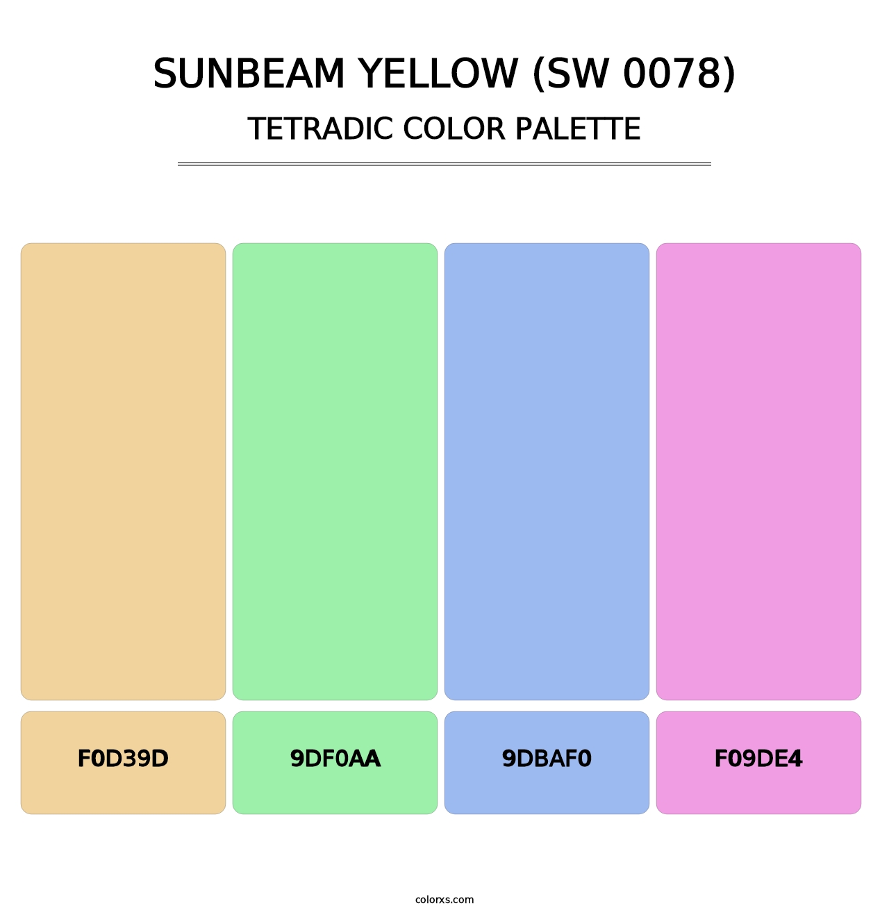 Sunbeam Yellow (SW 0078) - Tetradic Color Palette