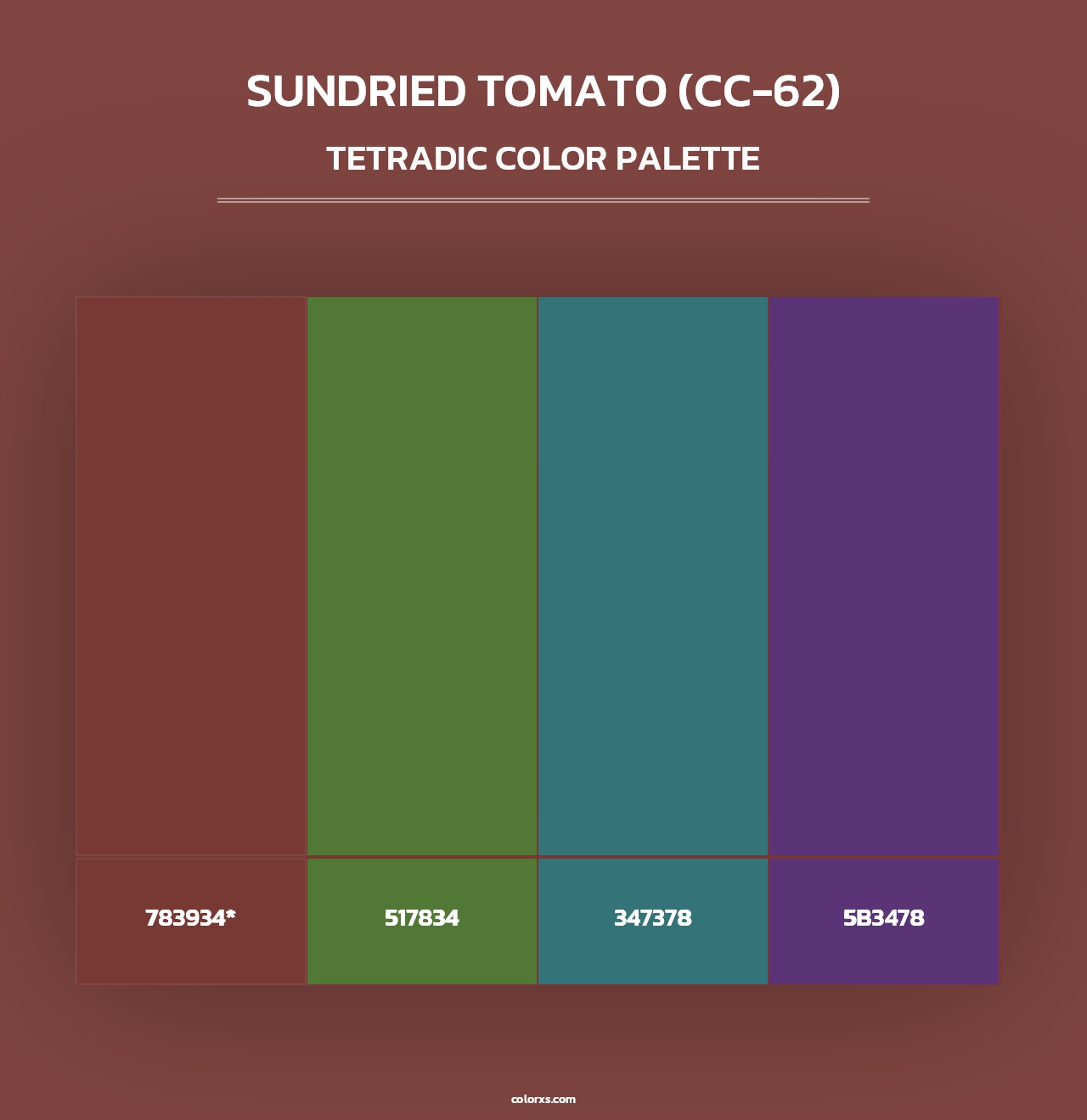 Sundried Tomato (CC-62) - Tetradic Color Palette