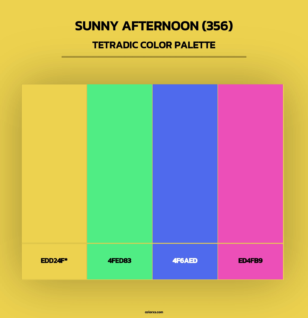 Sunny Afternoon (356) - Tetradic Color Palette