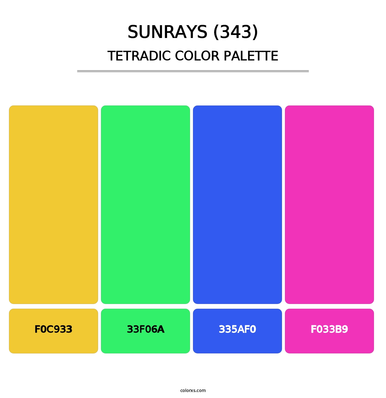 Sunrays (343) - Tetradic Color Palette
