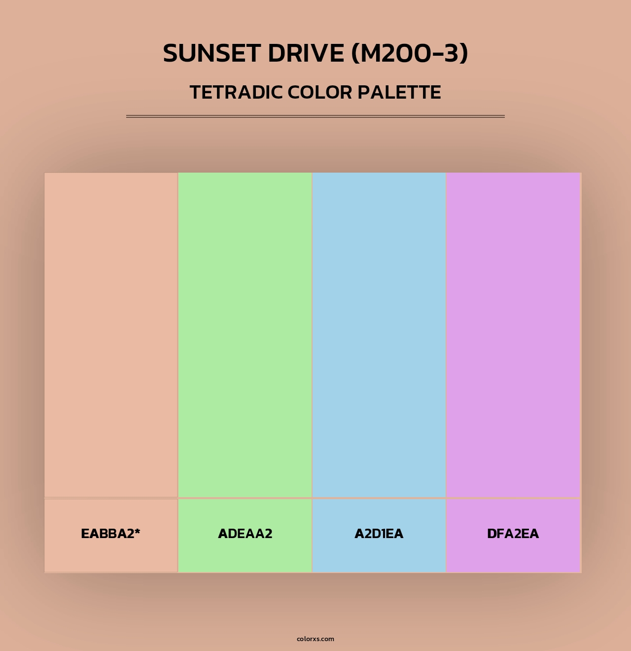 Sunset Drive (M200-3) - Tetradic Color Palette