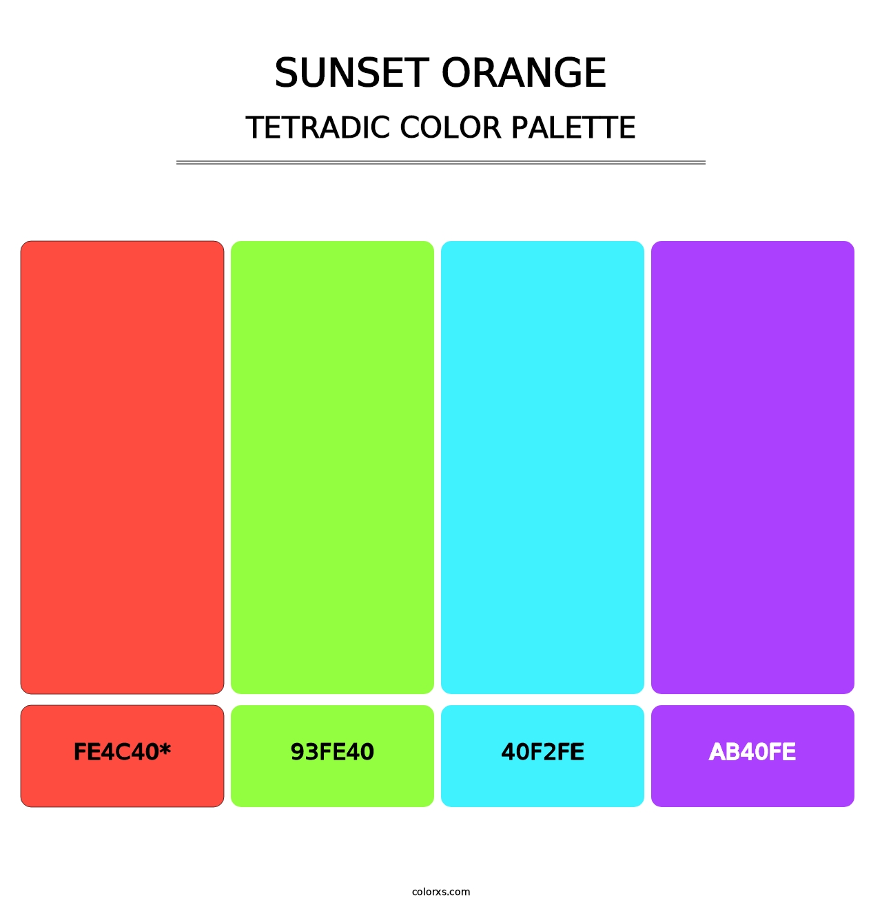 Sunset Orange - Tetradic Color Palette