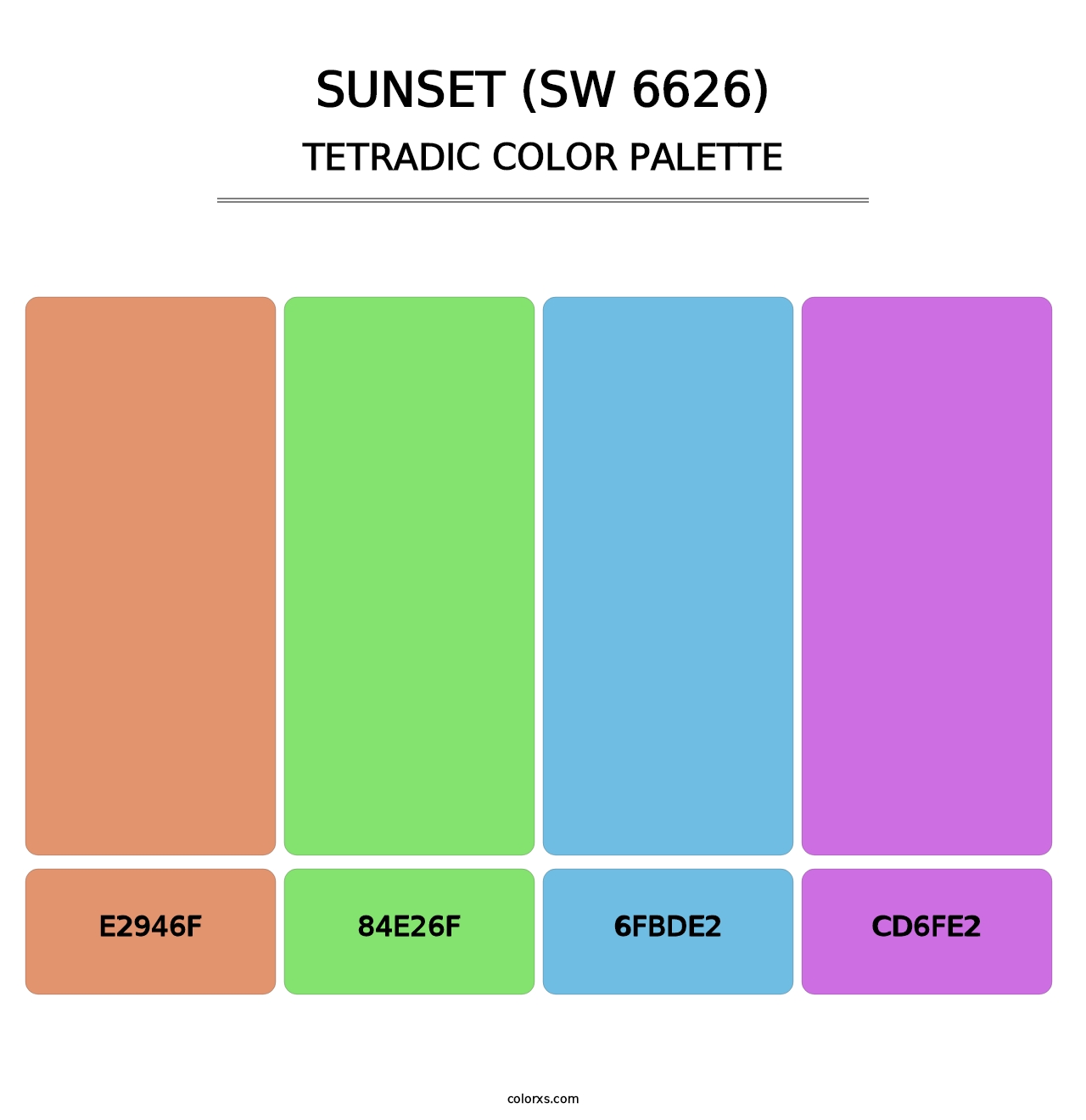 Sunset (SW 6626) - Tetradic Color Palette