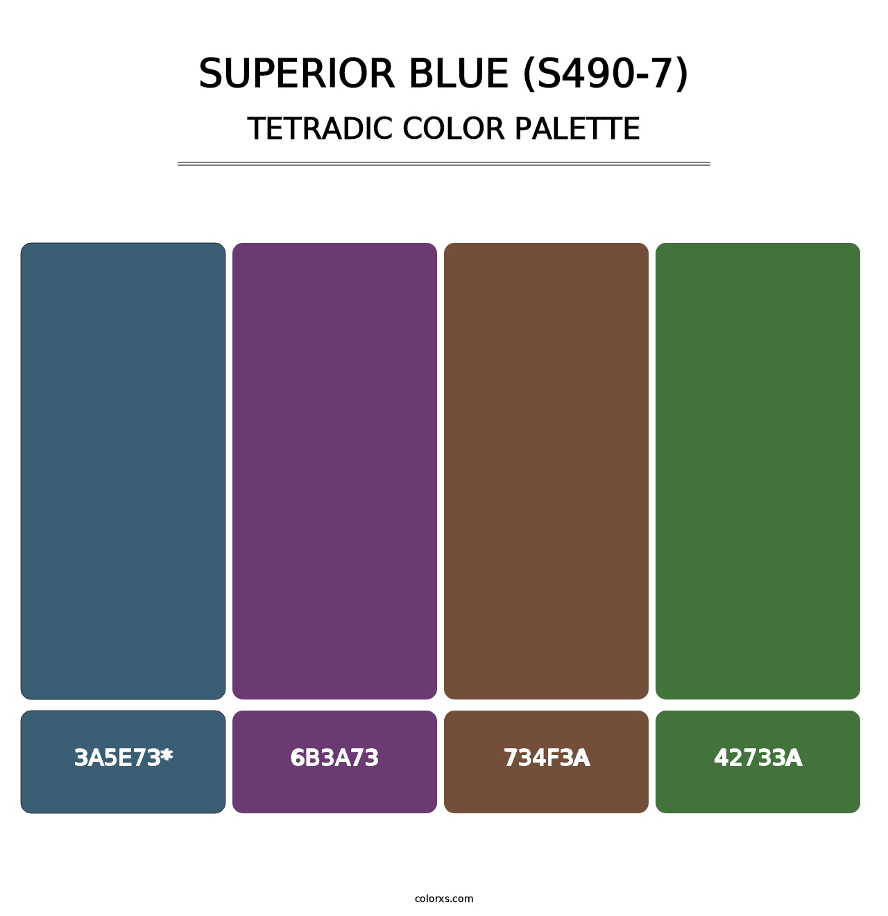 Superior Blue (S490-7) - Tetradic Color Palette