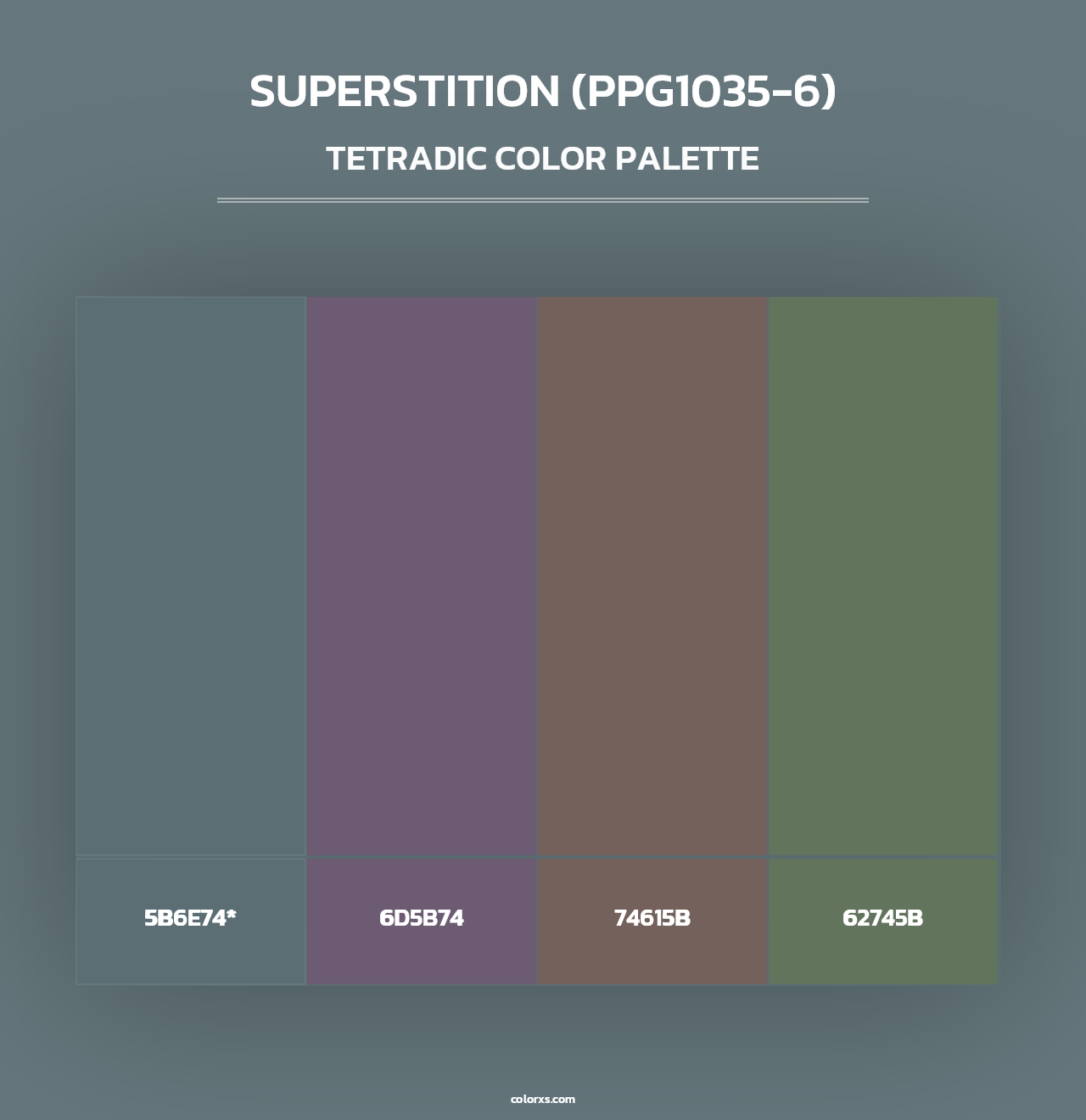 Superstition (PPG1035-6) - Tetradic Color Palette