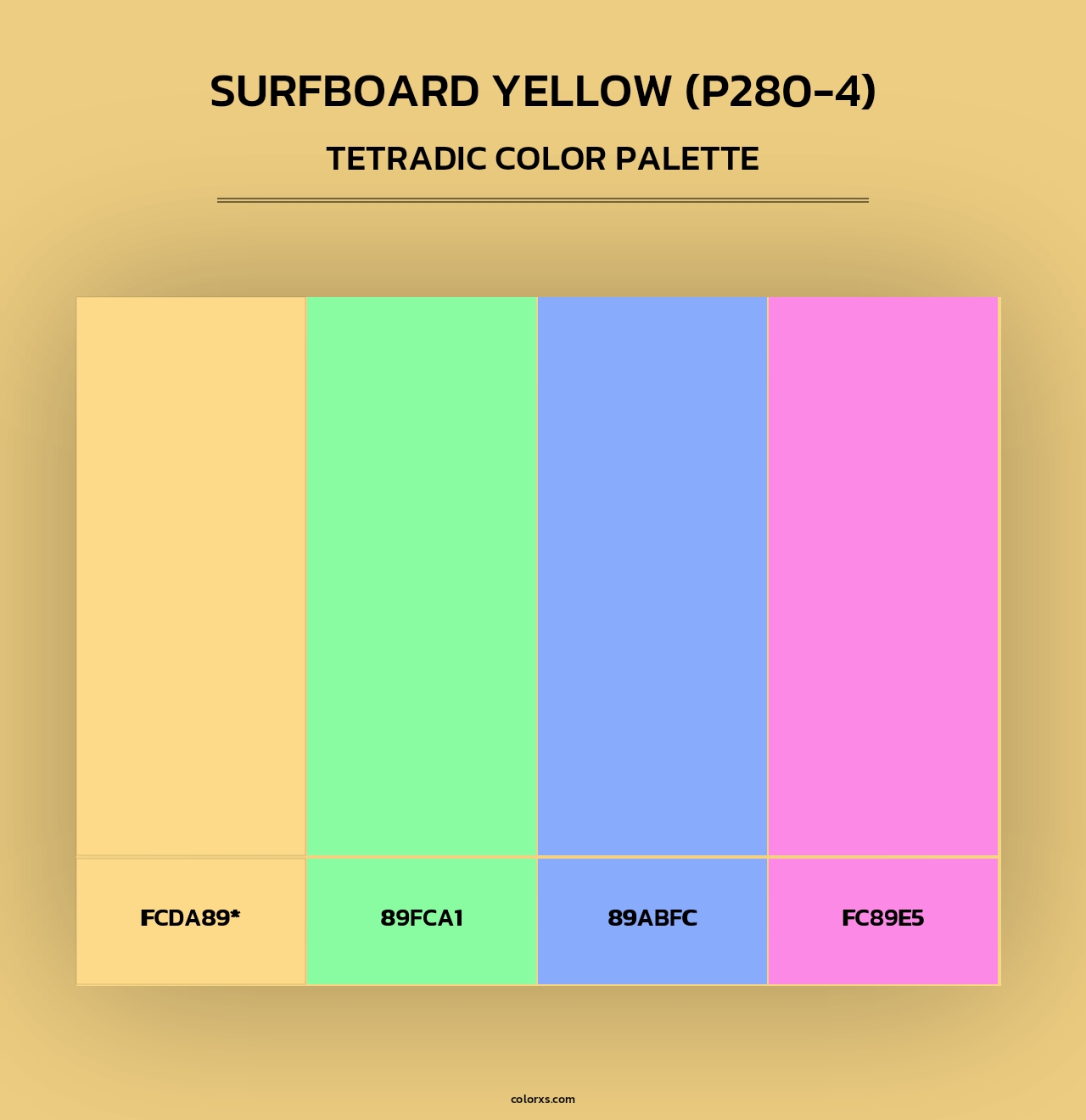Surfboard Yellow (P280-4) - Tetradic Color Palette
