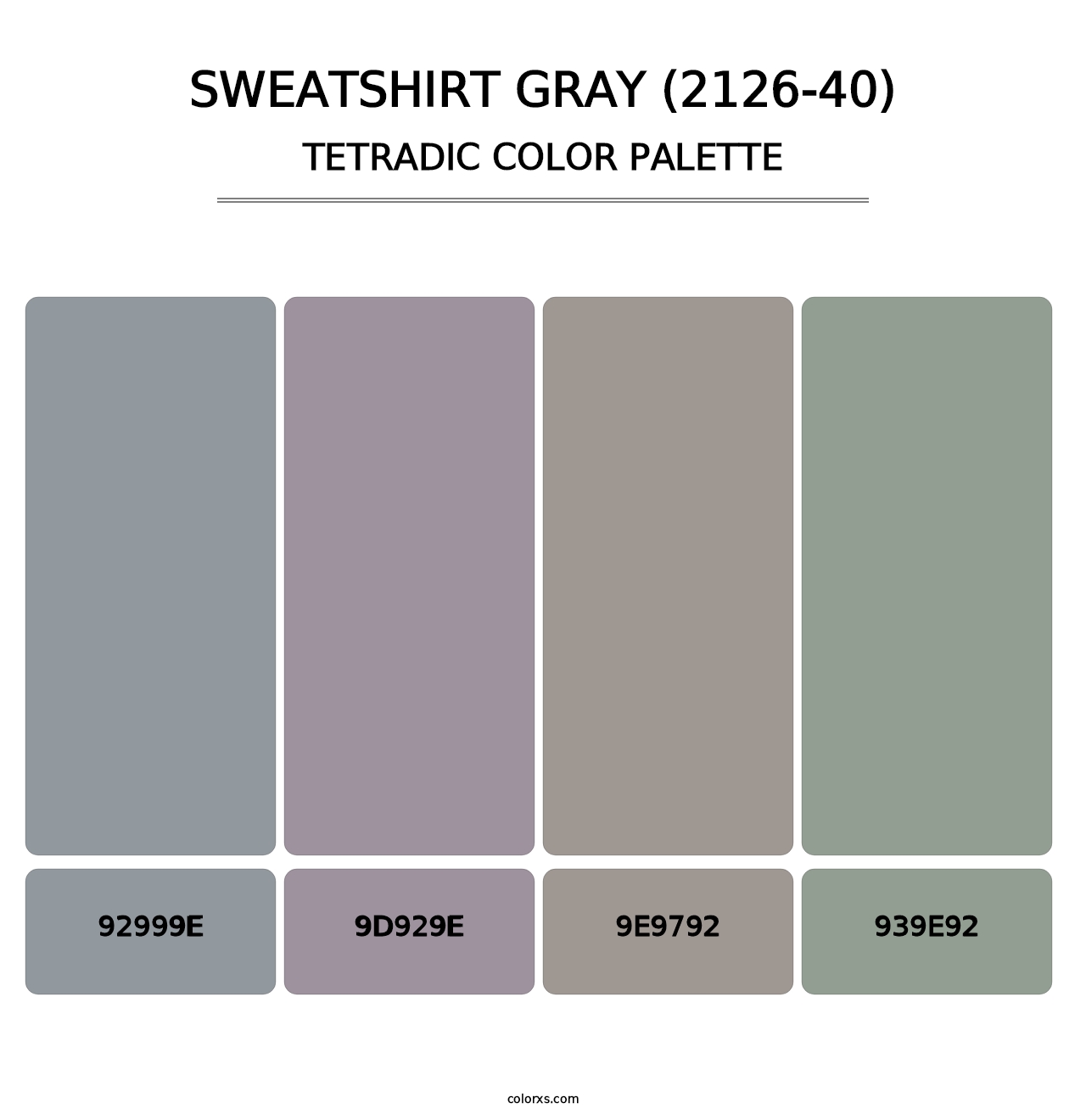 Sweatshirt Gray (2126-40) - Tetradic Color Palette