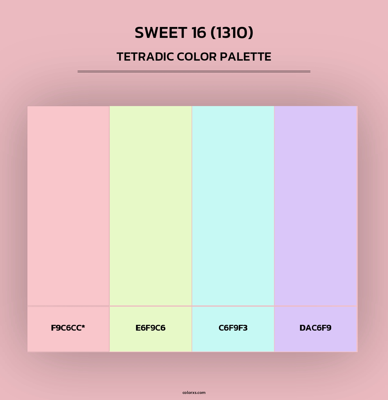 Sweet 16 (1310) - Tetradic Color Palette