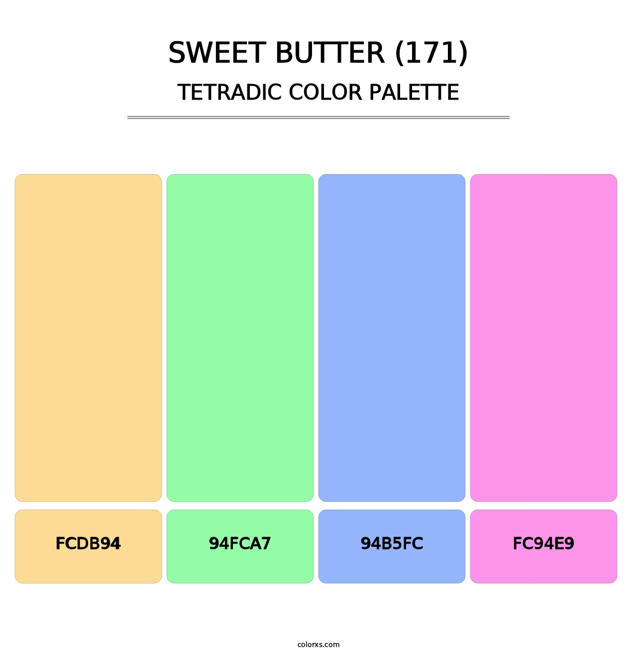 Sweet Butter (171) - Tetradic Color Palette