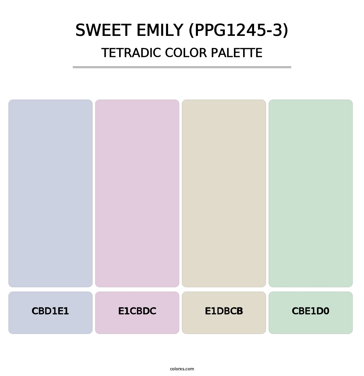 Sweet Emily (PPG1245-3) - Tetradic Color Palette