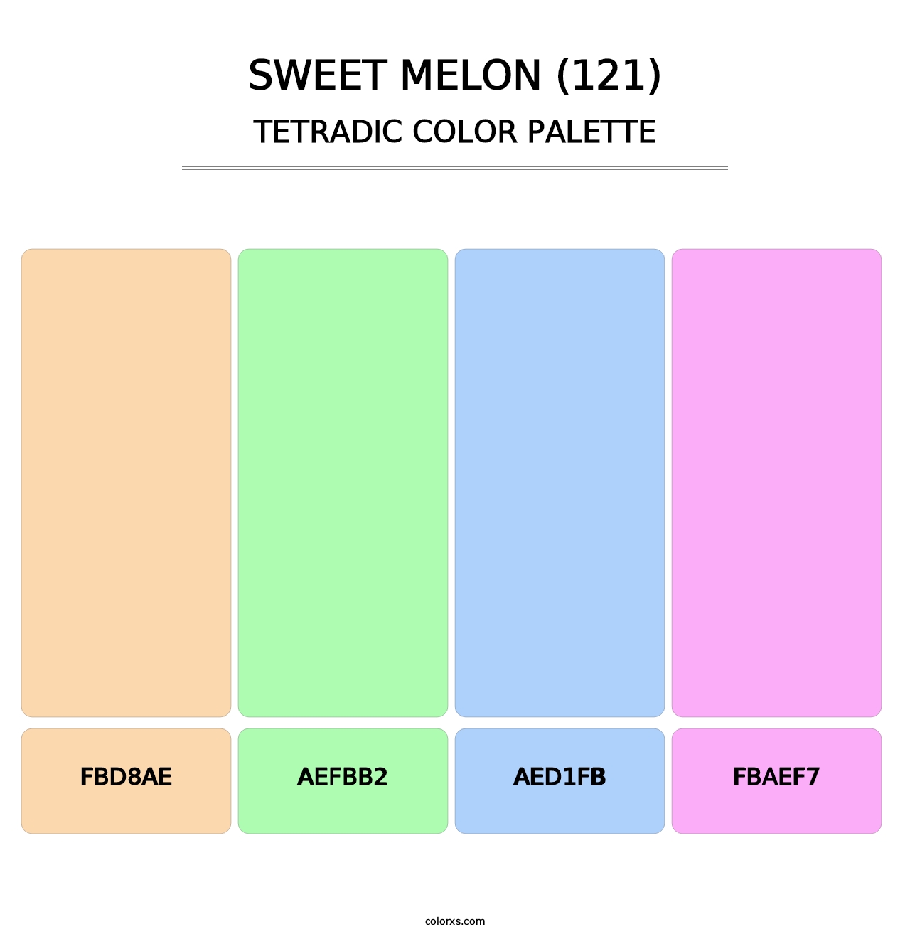 Sweet Melon (121) - Tetradic Color Palette