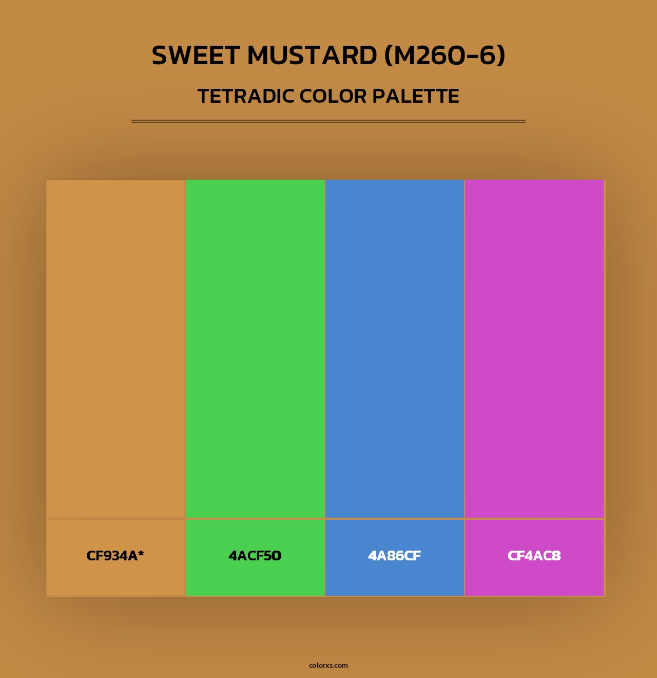 Sweet Mustard (M260-6) - Tetradic Color Palette