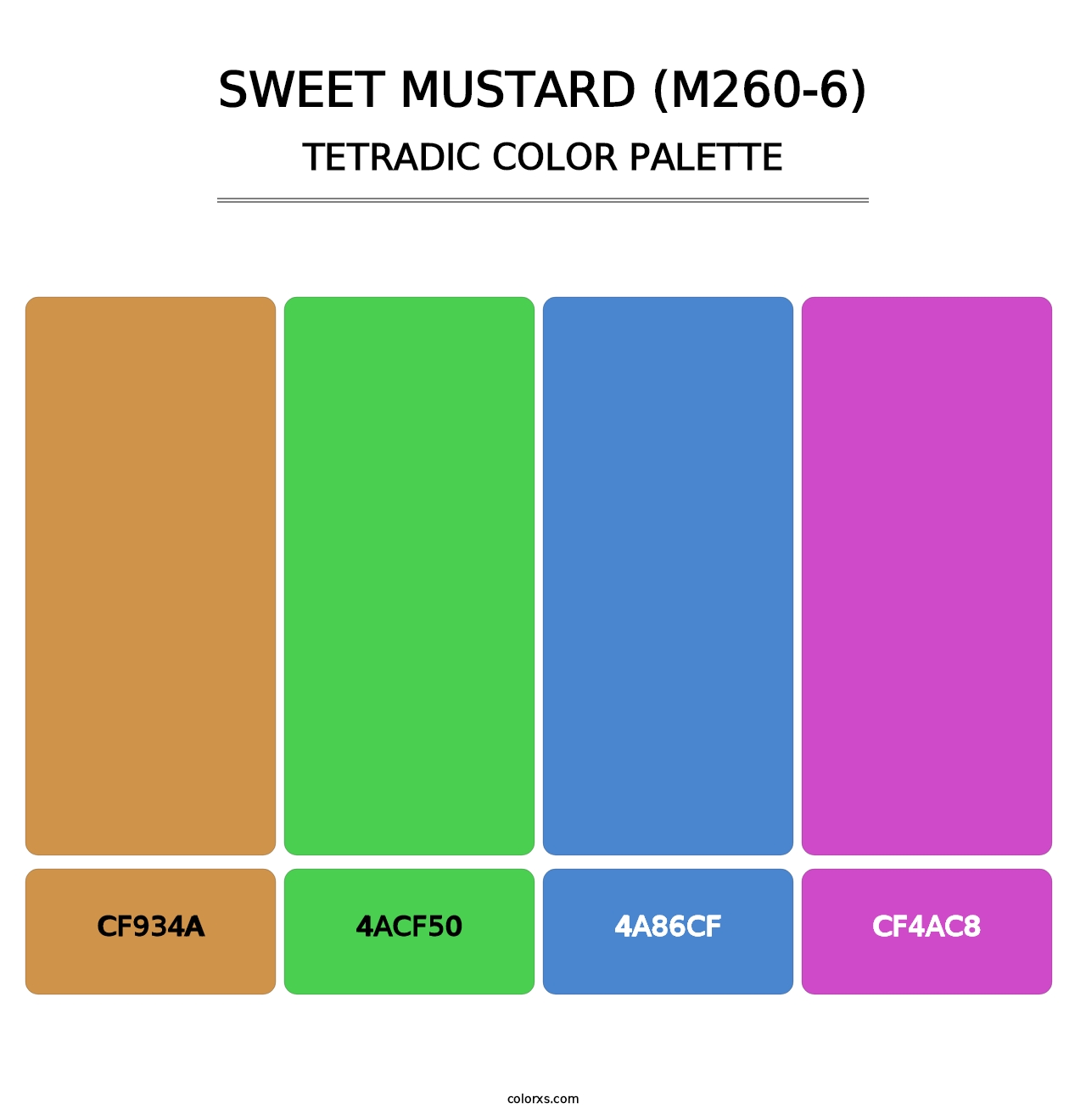 Sweet Mustard (M260-6) - Tetradic Color Palette
