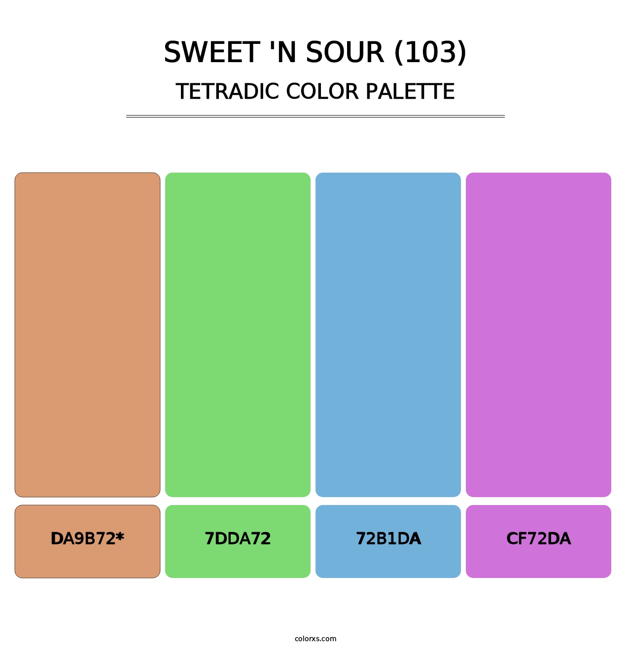 Sweet 'n Sour (103) - Tetradic Color Palette
