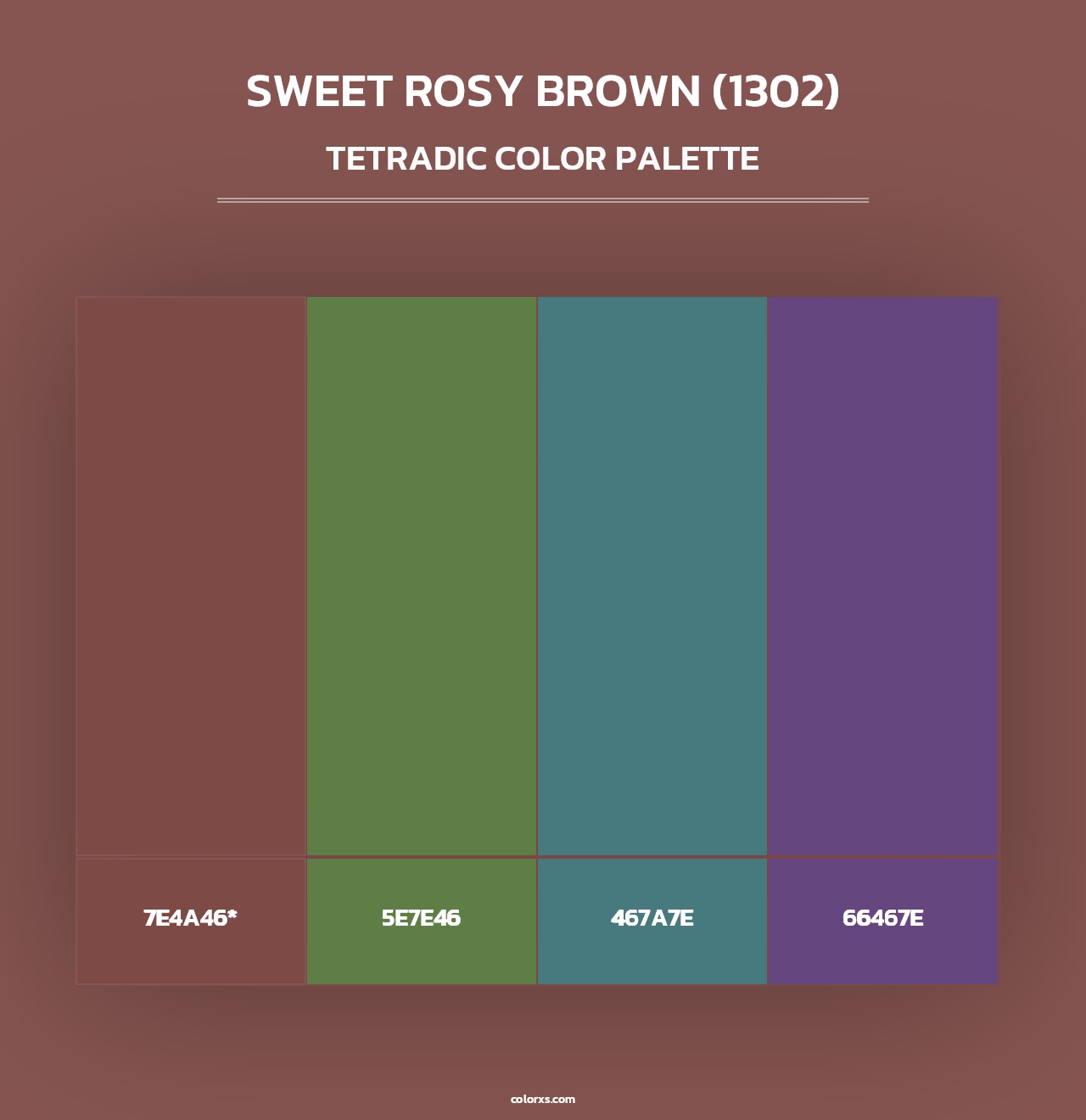 Sweet Rosy Brown (1302) - Tetradic Color Palette