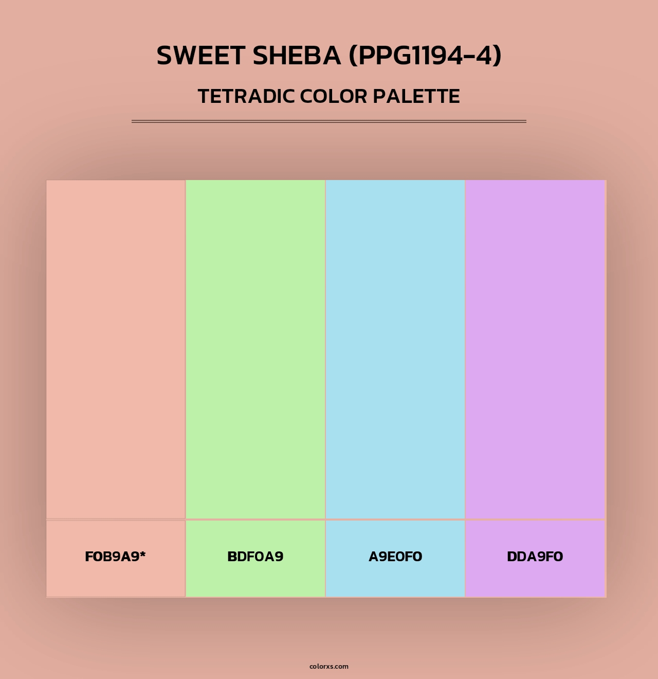 Sweet Sheba (PPG1194-4) - Tetradic Color Palette