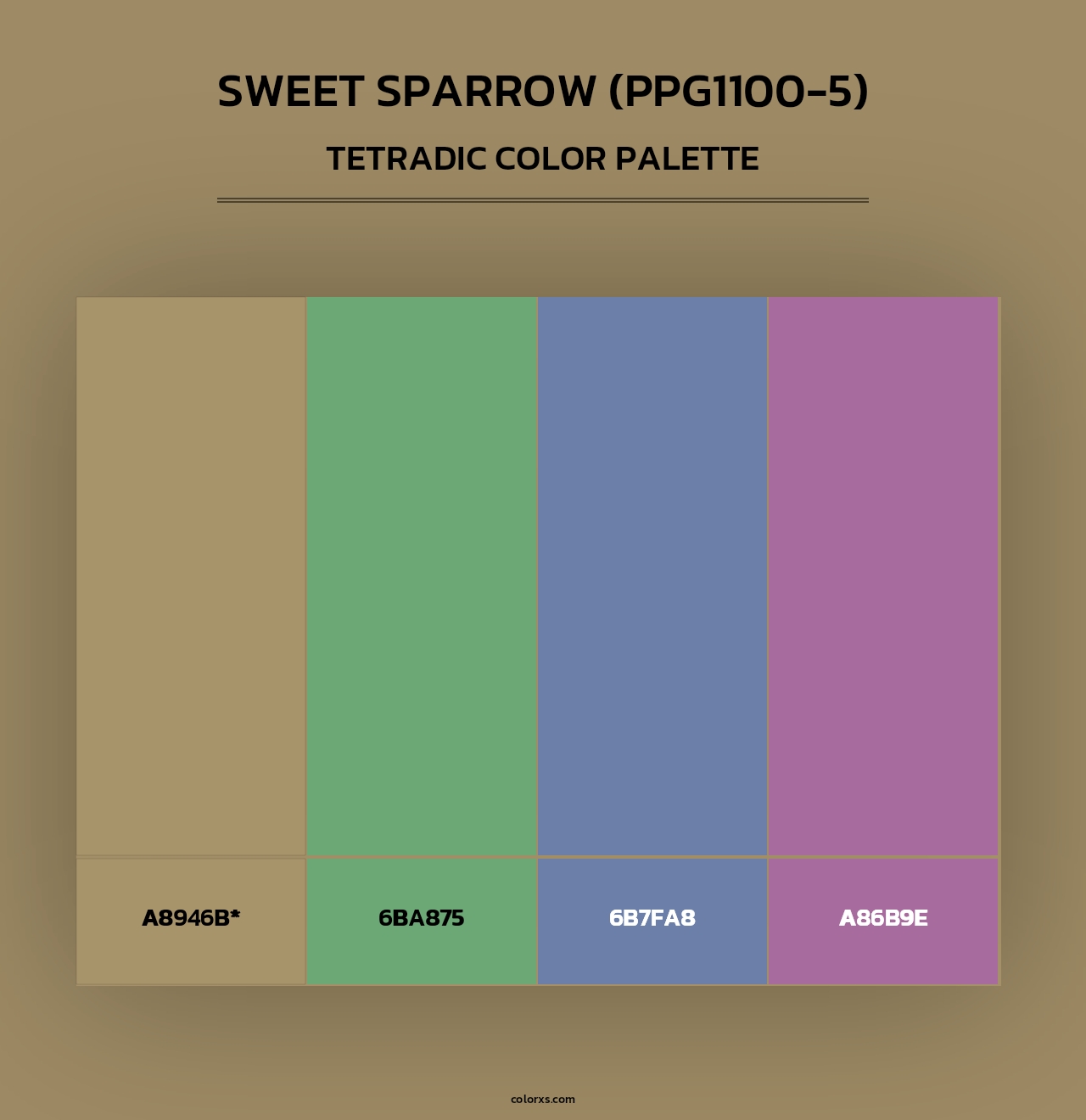 Sweet Sparrow (PPG1100-5) - Tetradic Color Palette
