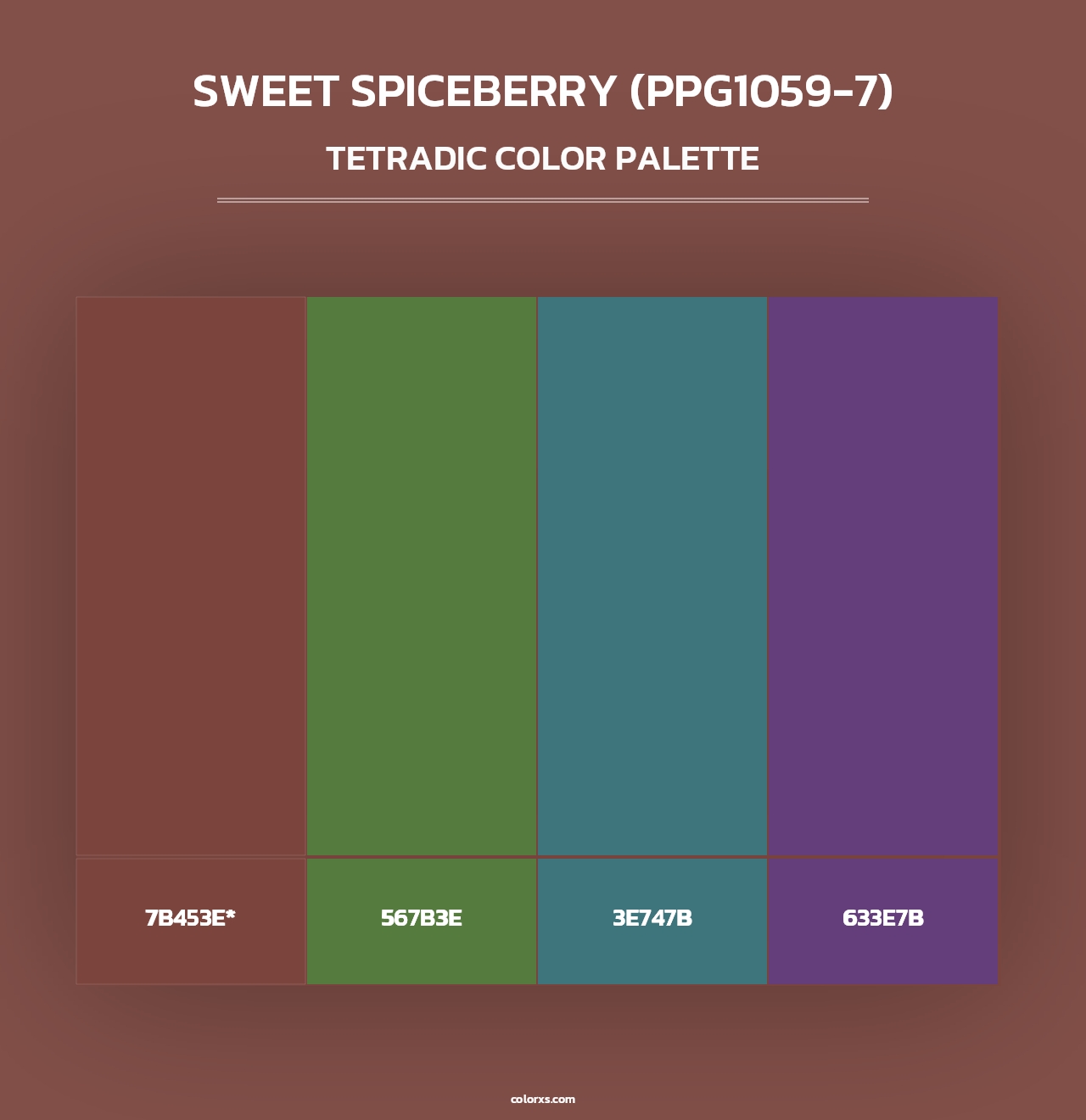 Sweet Spiceberry (PPG1059-7) - Tetradic Color Palette