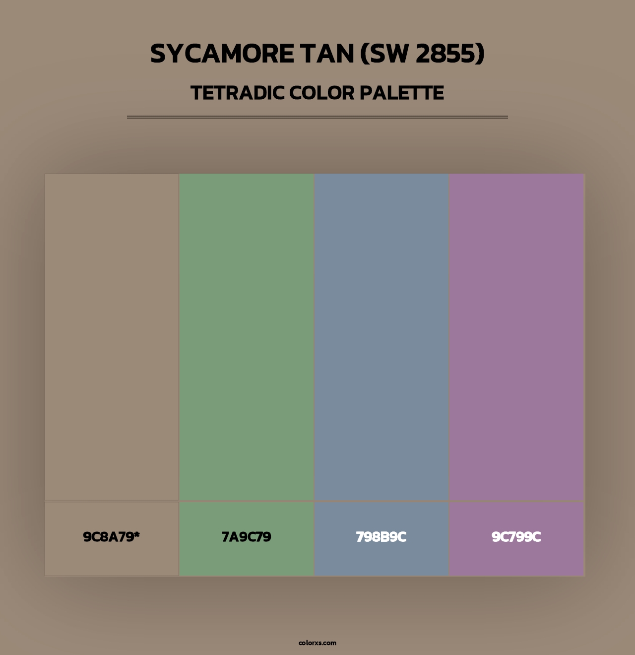 Sycamore Tan (SW 2855) - Tetradic Color Palette