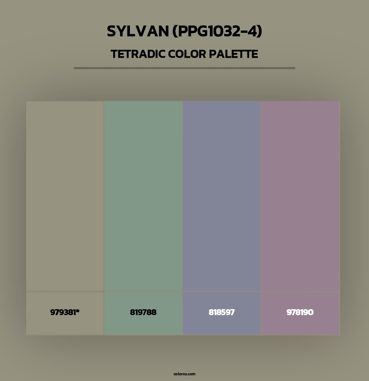 Sylvan (PPG1032-4) - Tetradic Color Palette