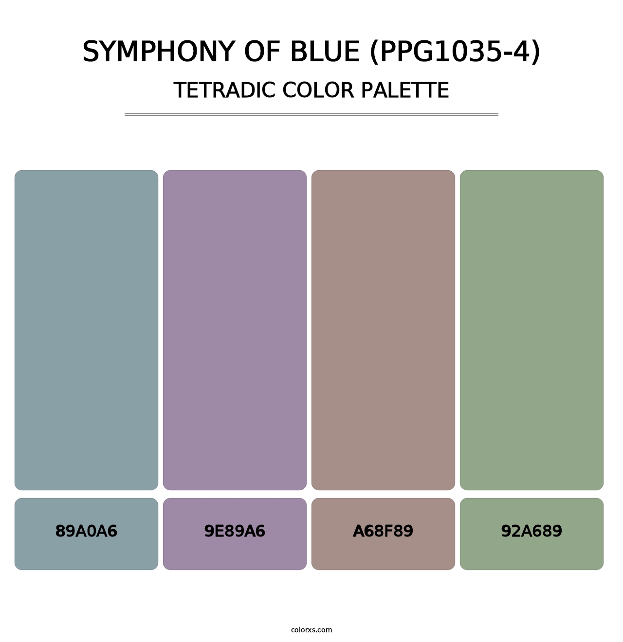 Symphony Of Blue (PPG1035-4) - Tetradic Color Palette