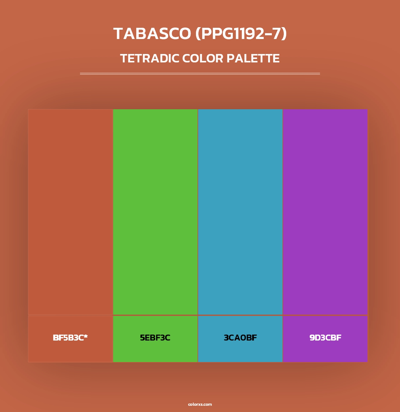 Tabasco (PPG1192-7) - Tetradic Color Palette