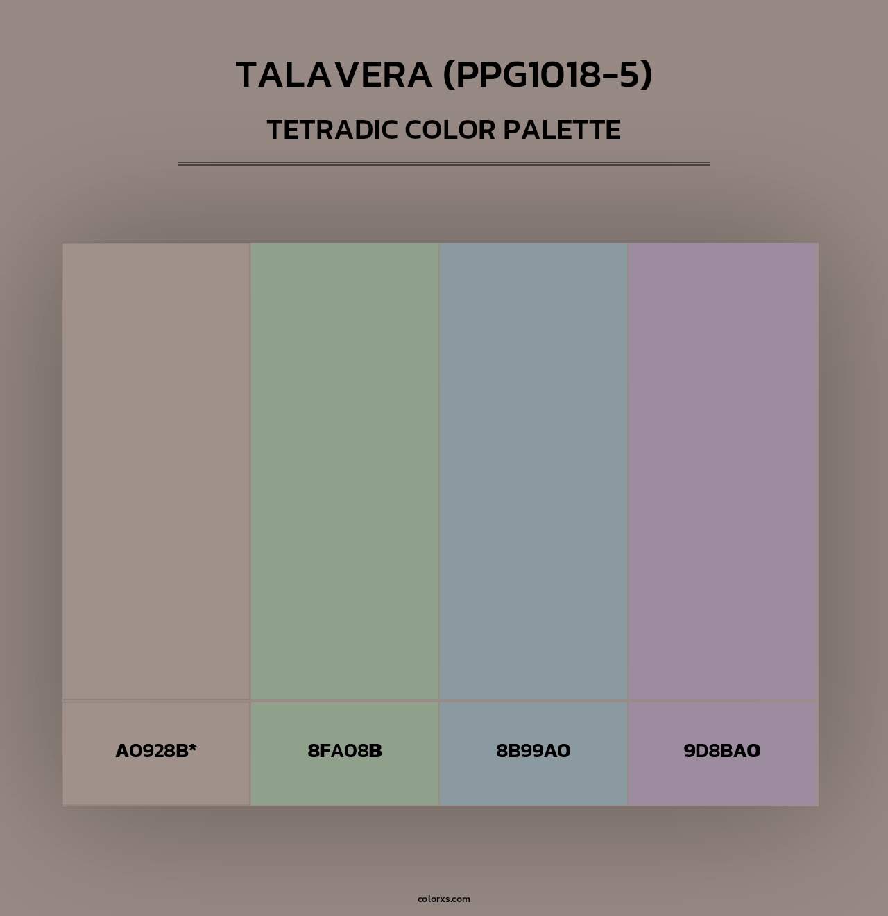 Talavera (PPG1018-5) - Tetradic Color Palette