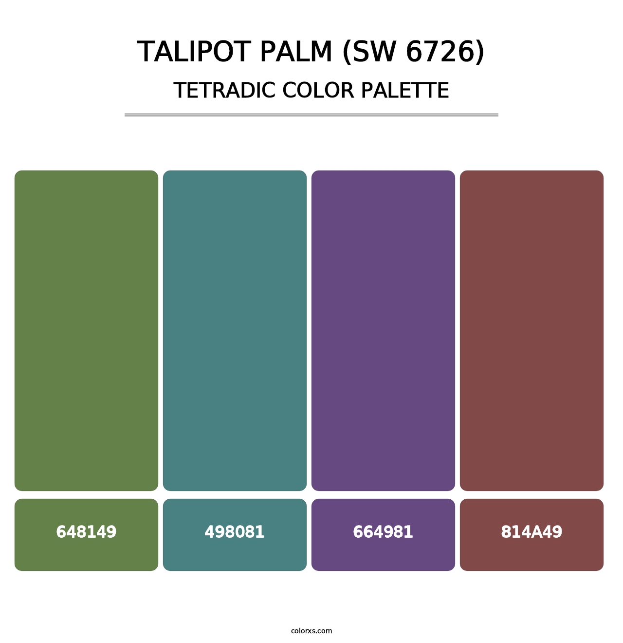 Talipot Palm (SW 6726) - Tetradic Color Palette