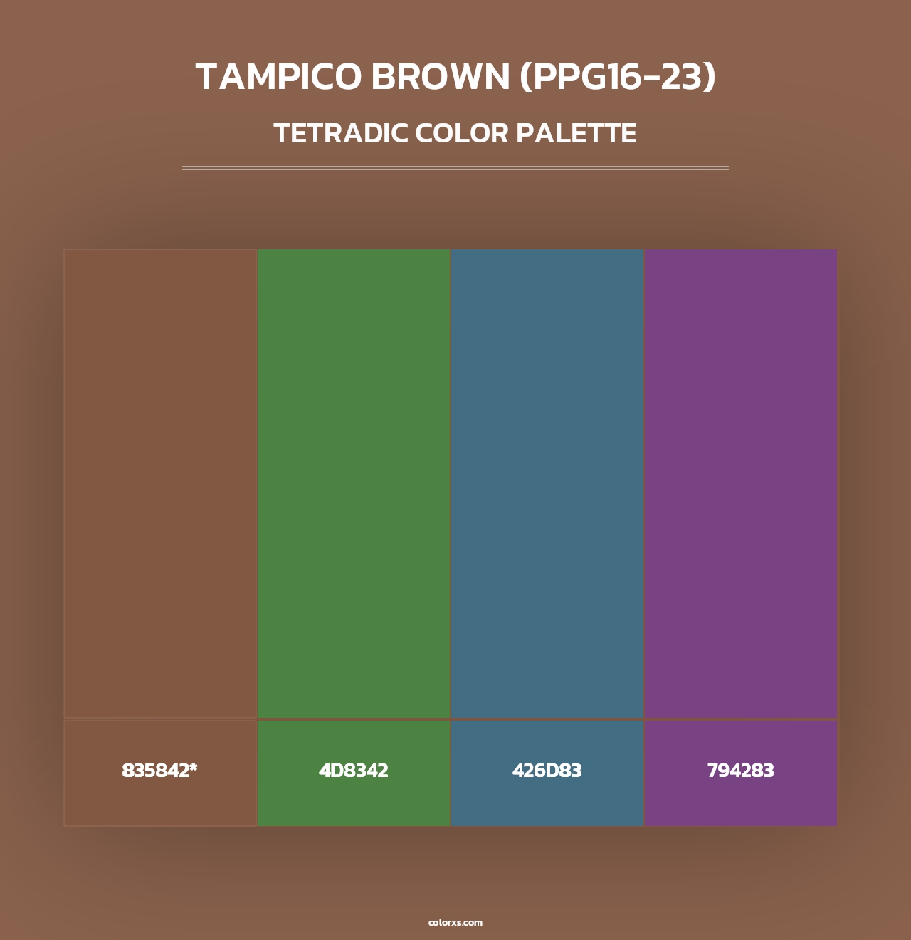 Tampico Brown (PPG16-23) - Tetradic Color Palette