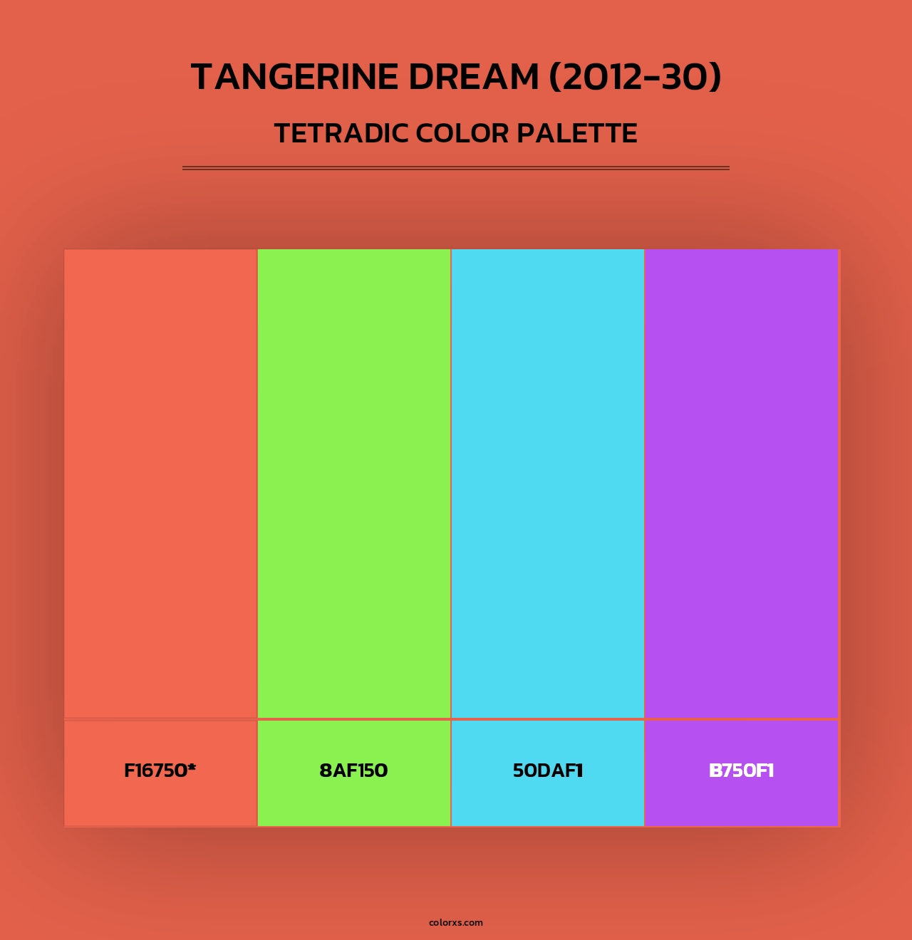 Tangerine Dream (2012-30) - Tetradic Color Palette