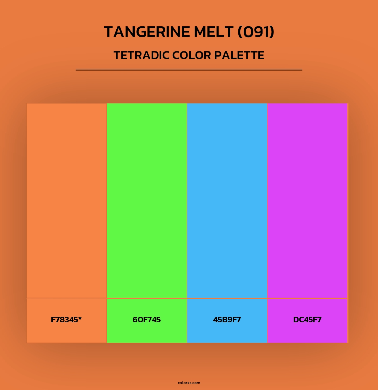 Tangerine Melt (091) - Tetradic Color Palette