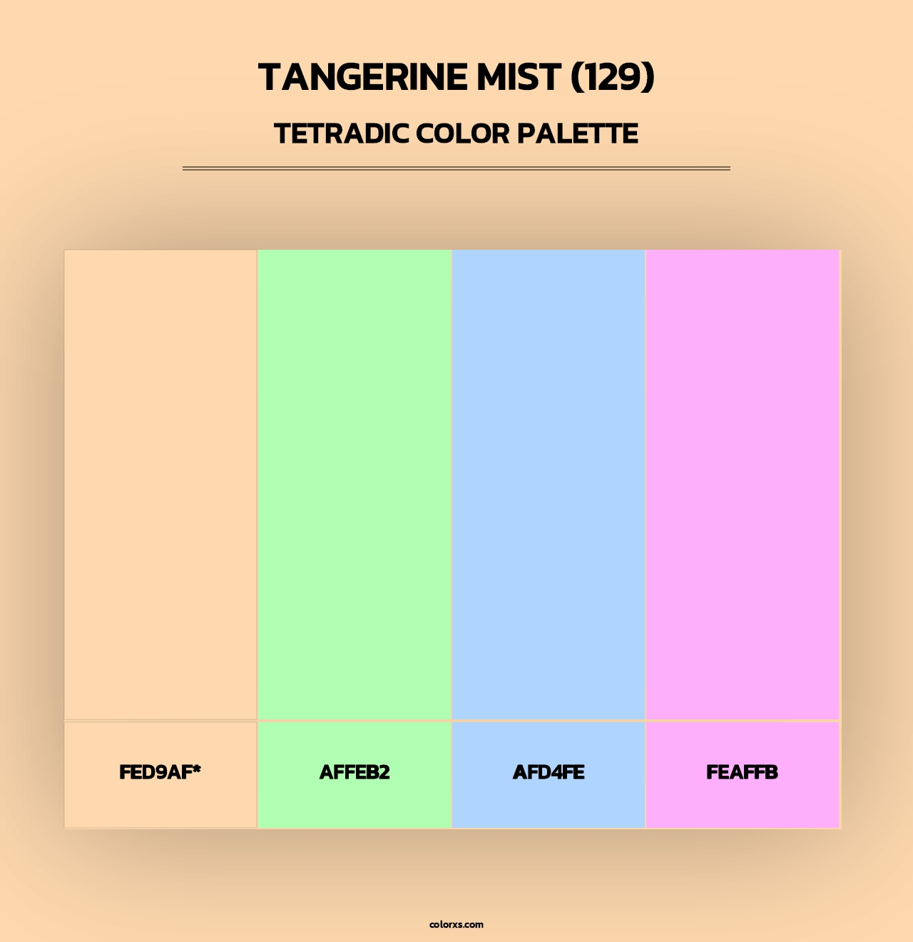 Tangerine Mist (129) - Tetradic Color Palette