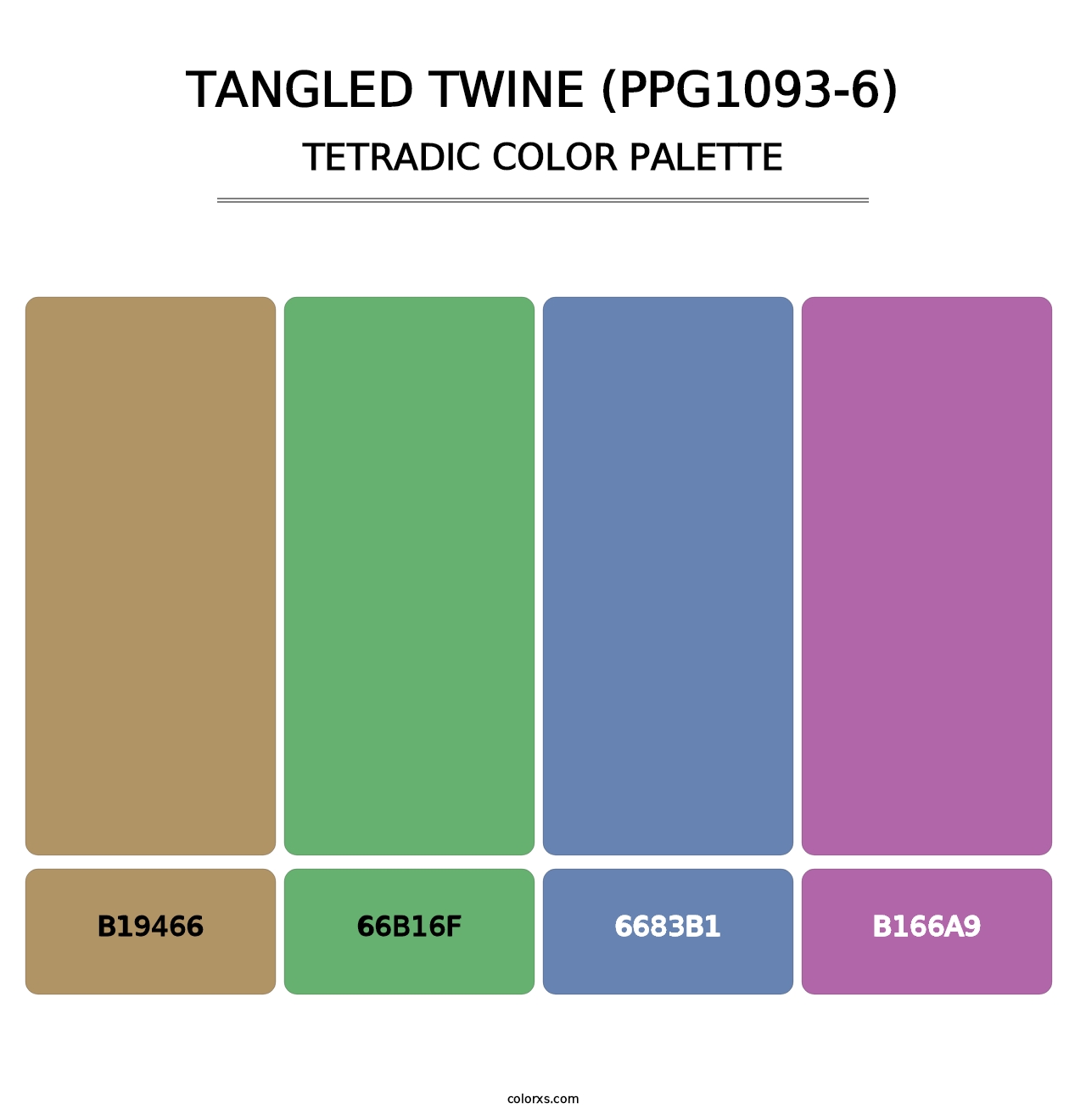 Tangled Twine (PPG1093-6) - Tetradic Color Palette