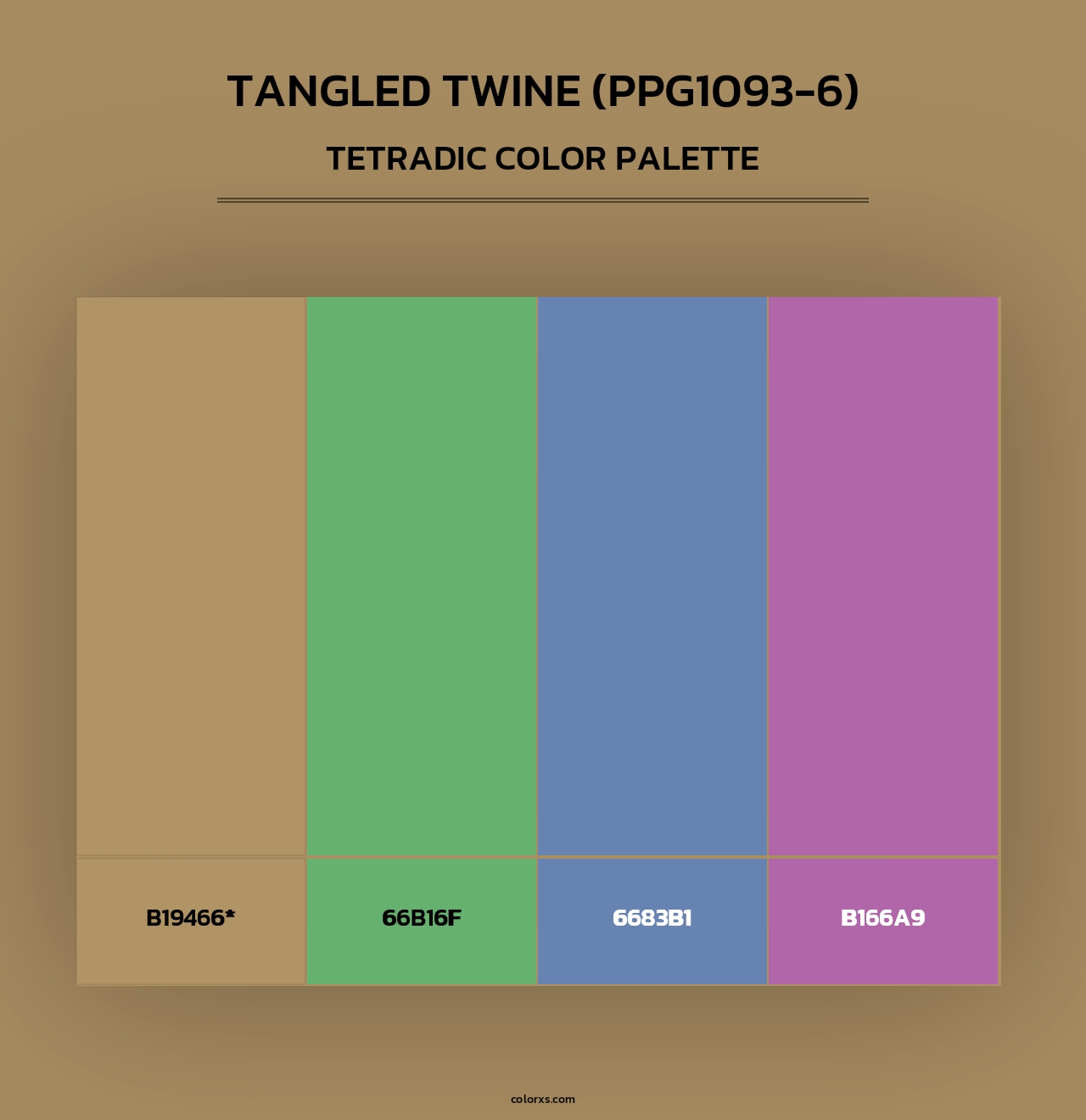 Tangled Twine (PPG1093-6) - Tetradic Color Palette