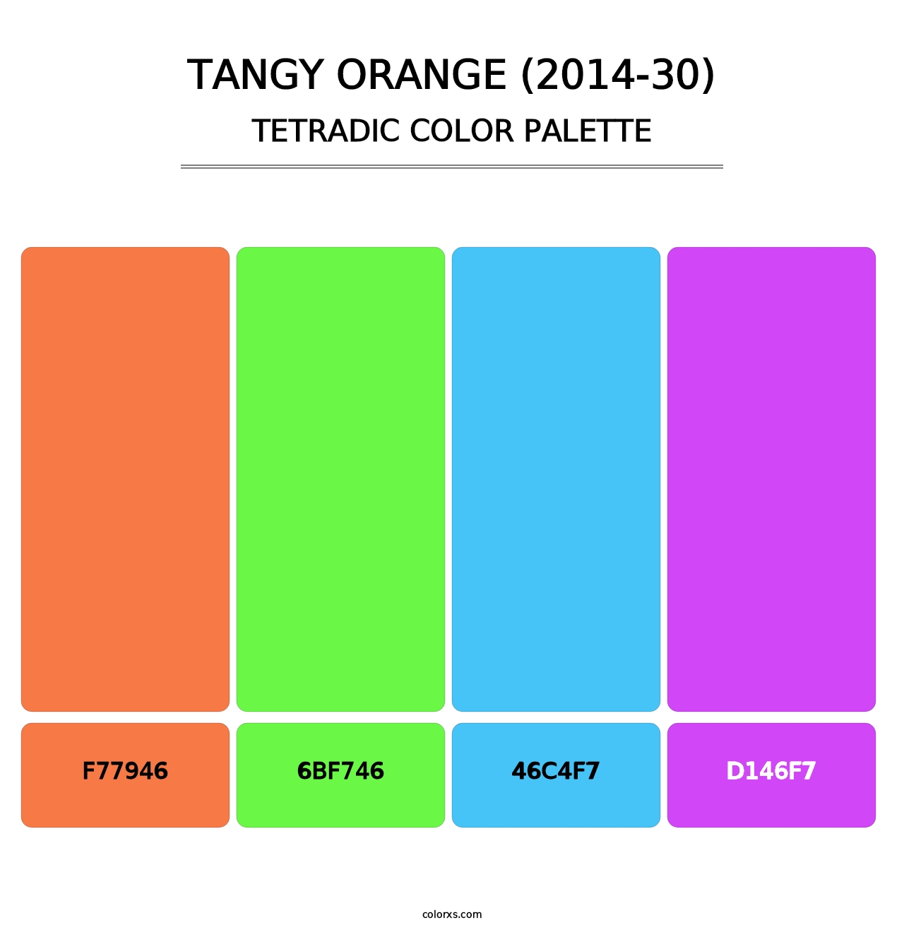 Tangy Orange (2014-30) - Tetradic Color Palette