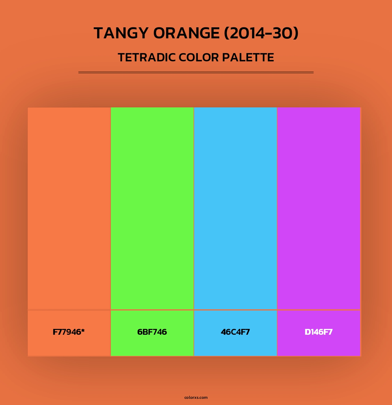 Tangy Orange (2014-30) - Tetradic Color Palette