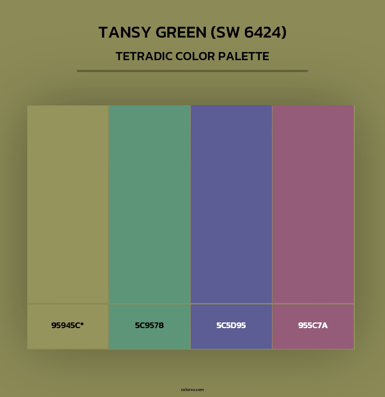 Tansy Green (SW 6424) - Tetradic Color Palette
