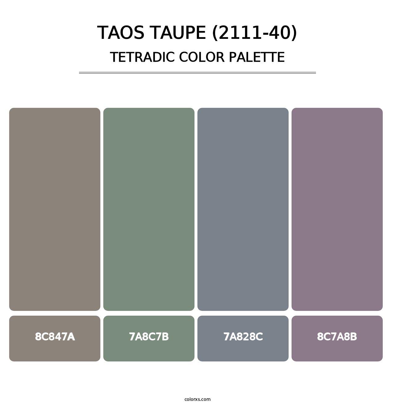 Taos Taupe (2111-40) - Tetradic Color Palette