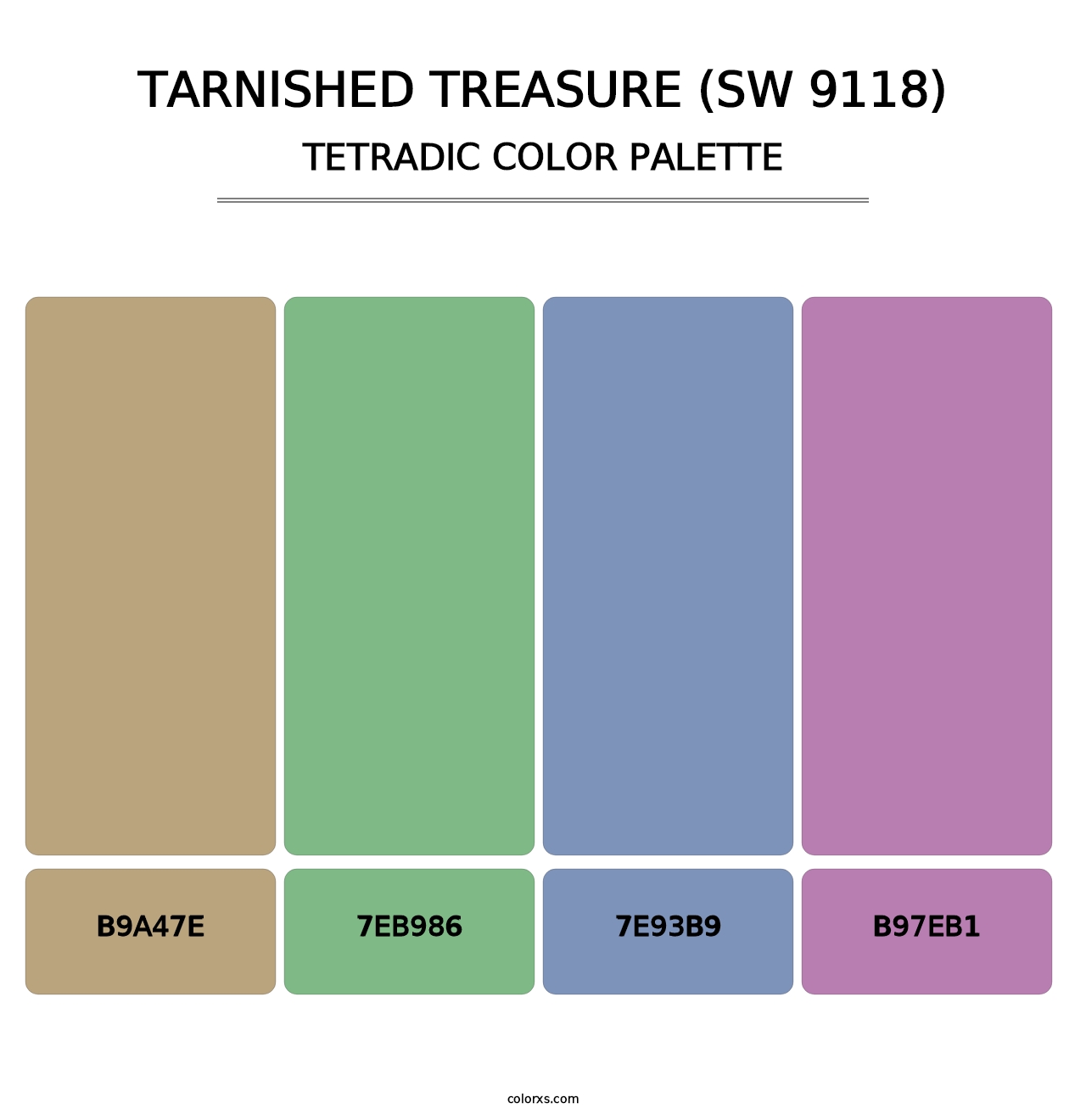 Tarnished Treasure (SW 9118) - Tetradic Color Palette