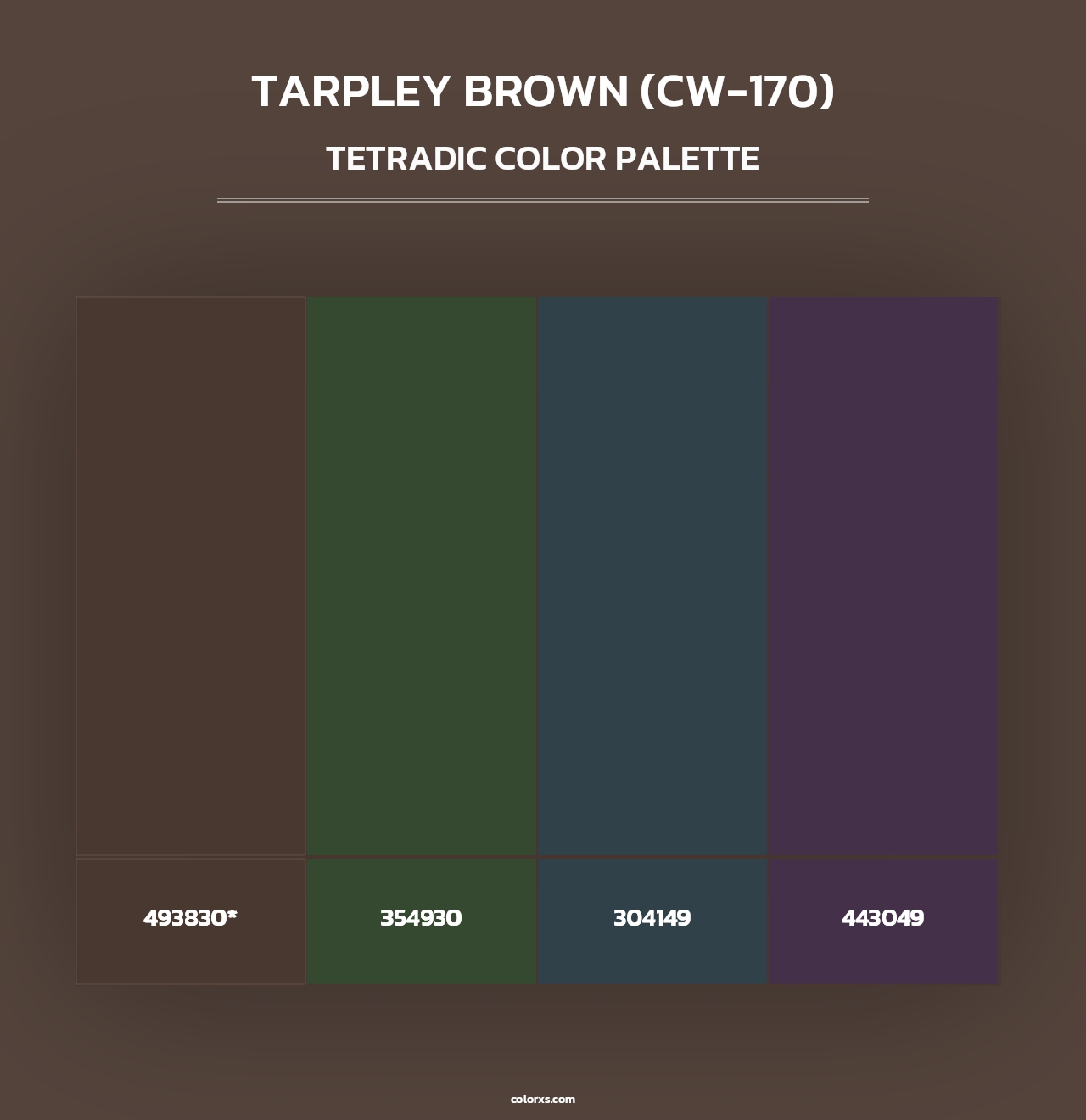 Tarpley Brown (CW-170) - Tetradic Color Palette