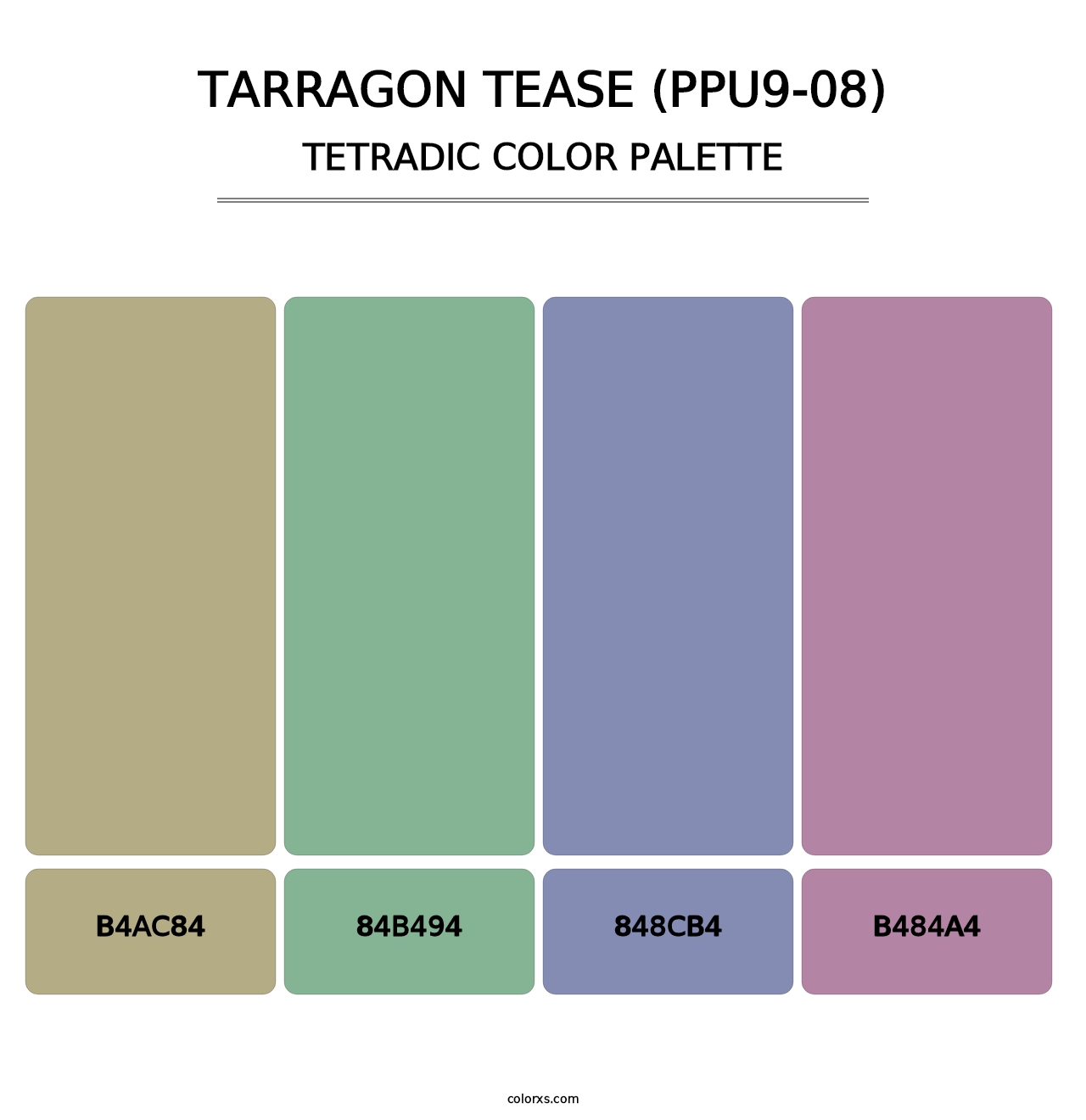 Tarragon Tease (PPU9-08) - Tetradic Color Palette