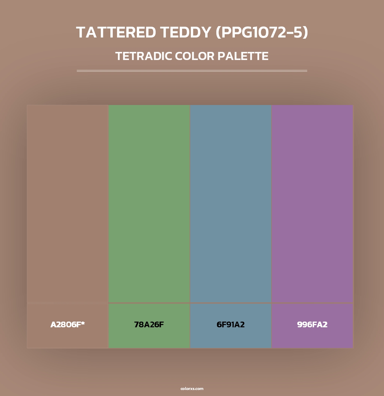 Tattered Teddy (PPG1072-5) - Tetradic Color Palette