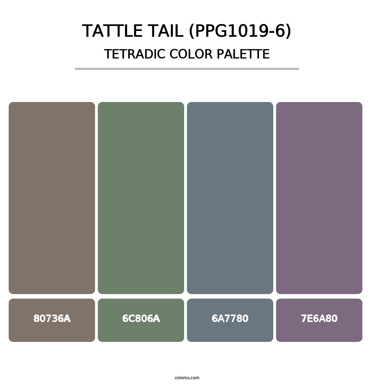 Tattle Tail (PPG1019-6) - Tetradic Color Palette