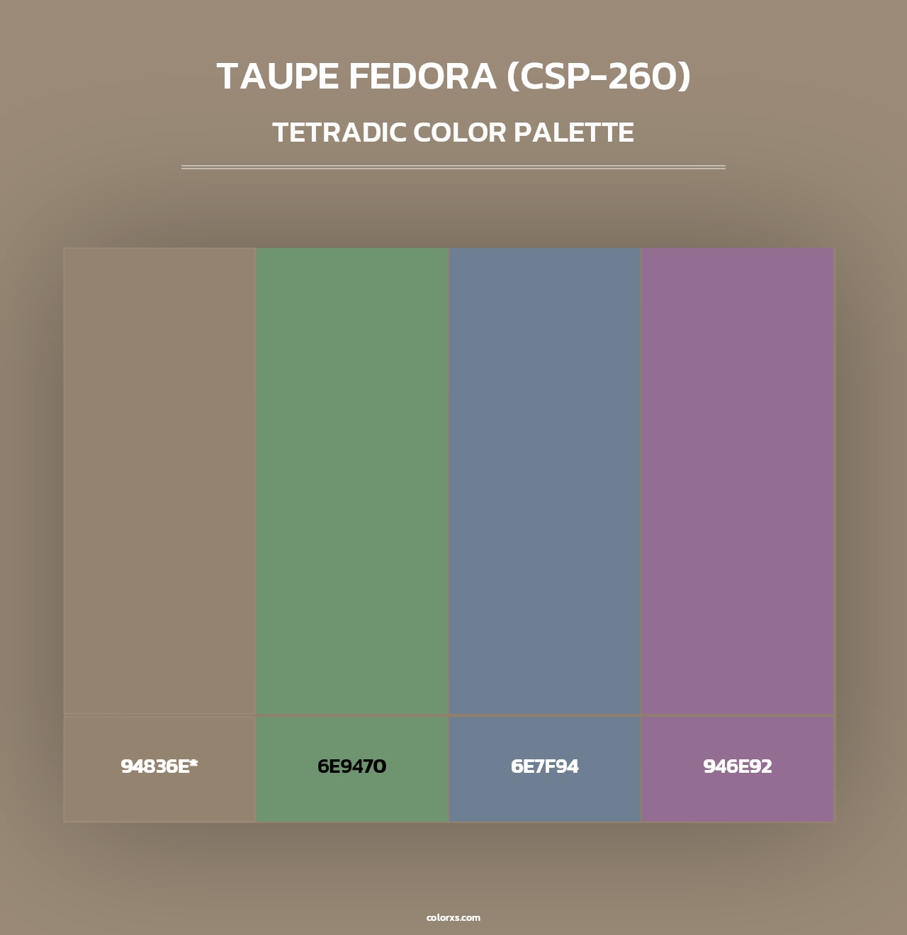 Taupe Fedora (CSP-260) - Tetradic Color Palette