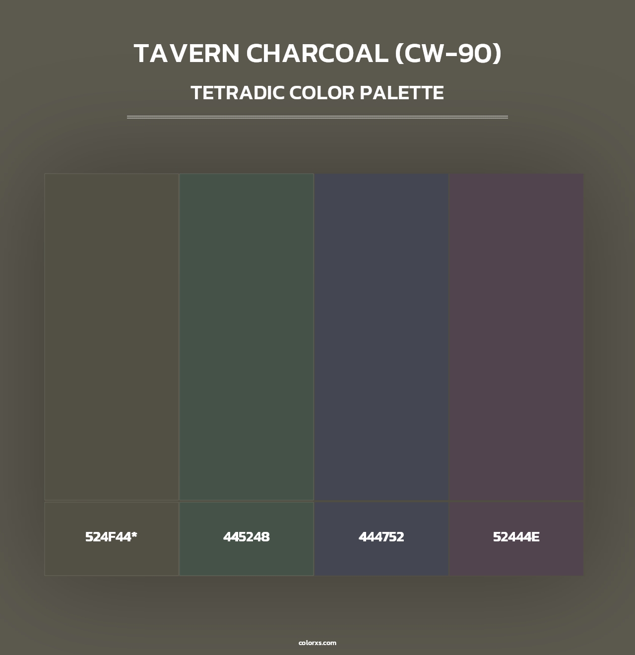 Tavern Charcoal (CW-90) - Tetradic Color Palette