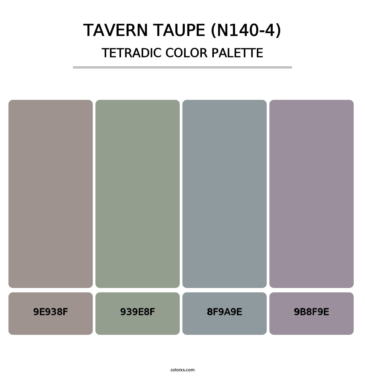 Tavern Taupe (N140-4) - Tetradic Color Palette