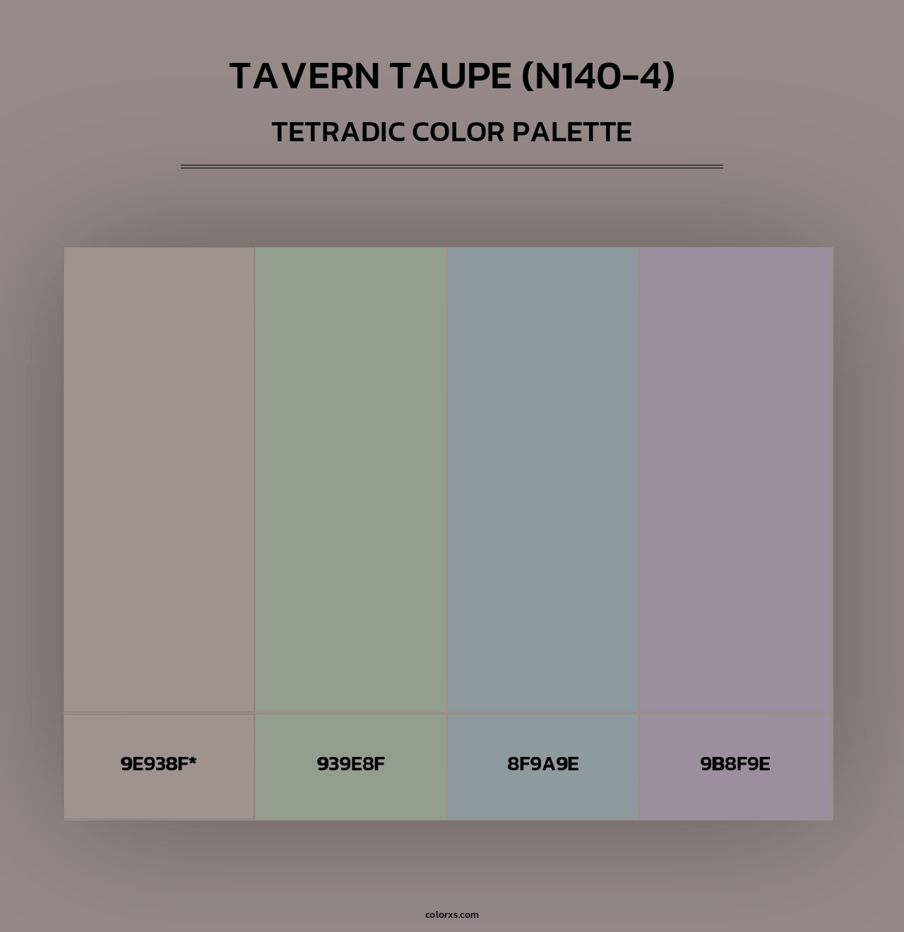 Tavern Taupe (N140-4) - Tetradic Color Palette